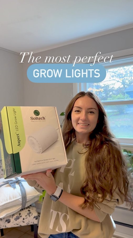 Instagram post by @the.plantylady for Soltech. Caption reads: [...] to find! My gorgeous new lights from....