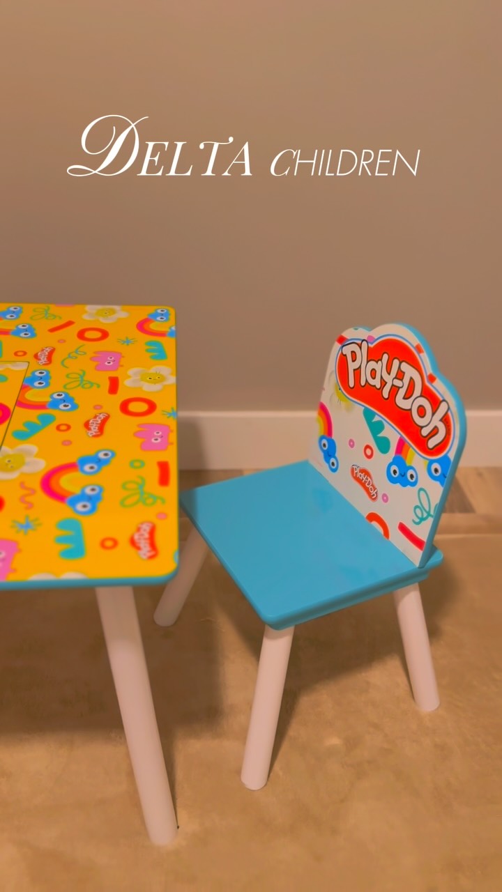 Instagram post by @mervexusa for Delta Children. Caption reads: 🎯 Keep the little ones entertained for hours with....