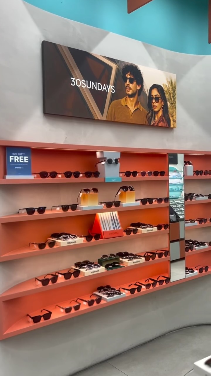 Instagram post by @larahmohd for eyewa. Caption reads: Why choose between looking chic and saving money?....