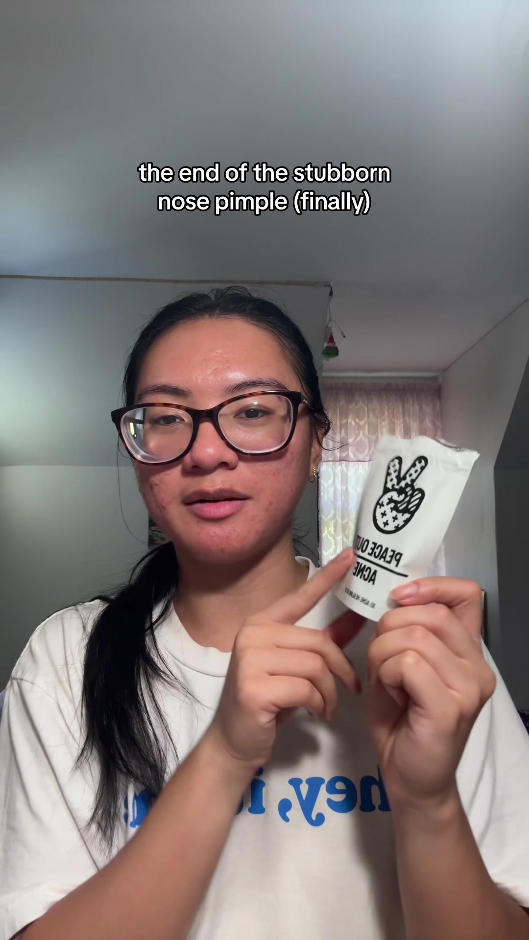 TikTok post by @jennileeashlee for Peace Out Skincare. Caption reads: all that fuss for mid peels and a clogged pore 😫....