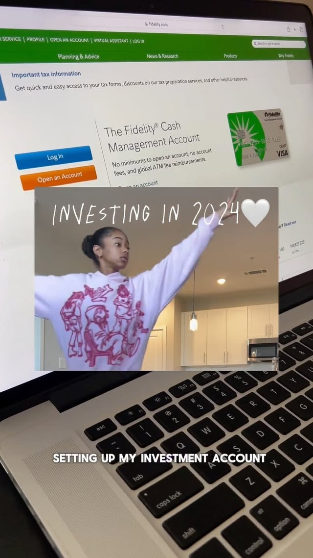 Instagram post by @alycearae for Fidelity Investments. Caption reads: I’m kicking off my year by investing in a....