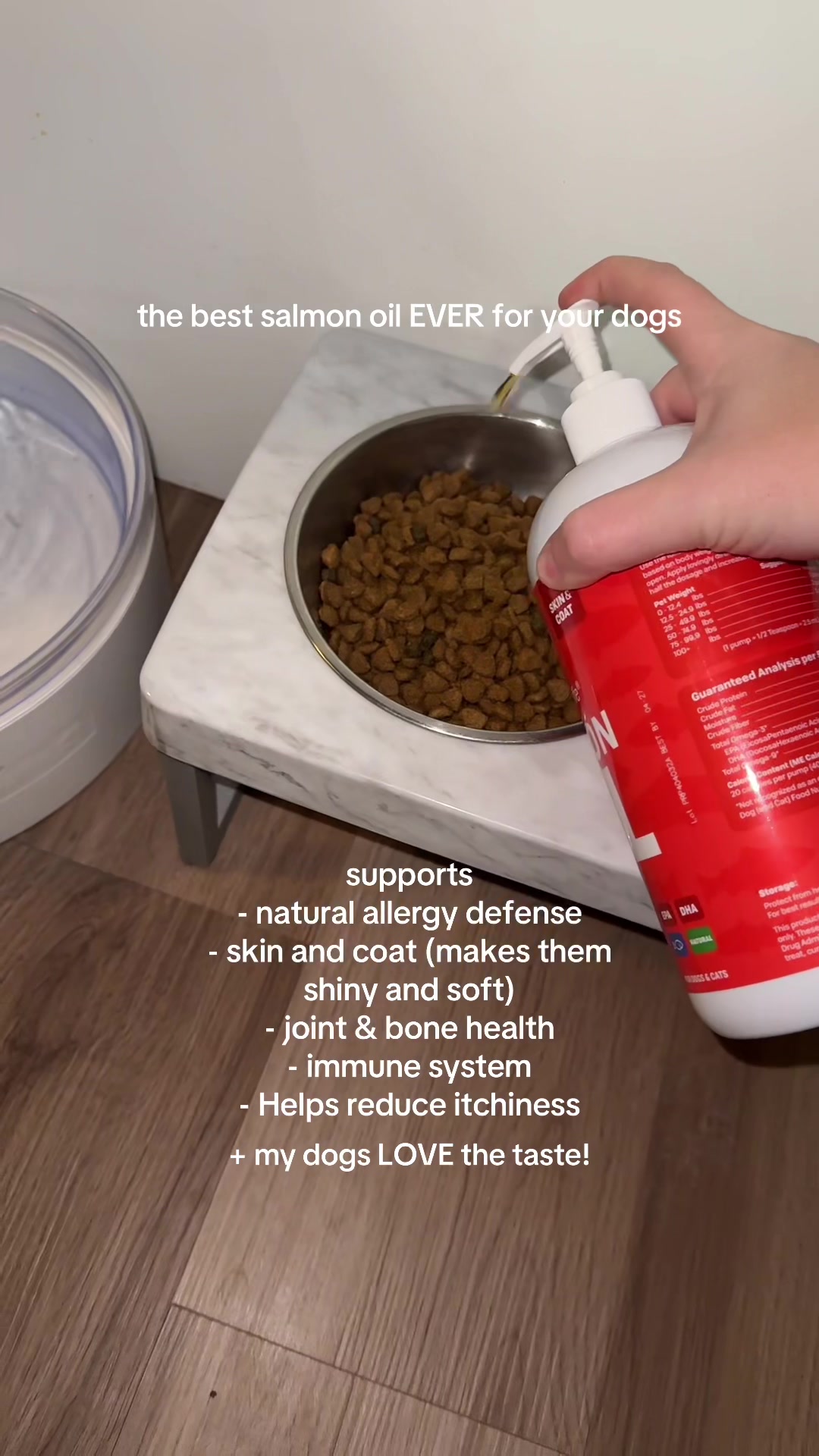 TikTok post by @tellerthedoodle for Vital Pet Life. Caption reads: [...] healthy skin, and happy joints 🤍 @Vital Pet....