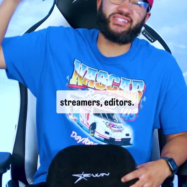 Instagram post by @rttvreacts for EwinRacing. Caption reads: @ewinracing gaming chairs are elite! If you’re a....