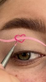 Instagram post by @emmaahp for Boldface Makeup. Caption reads: Hearts on the line 💕 lb: @sourandnasty •....