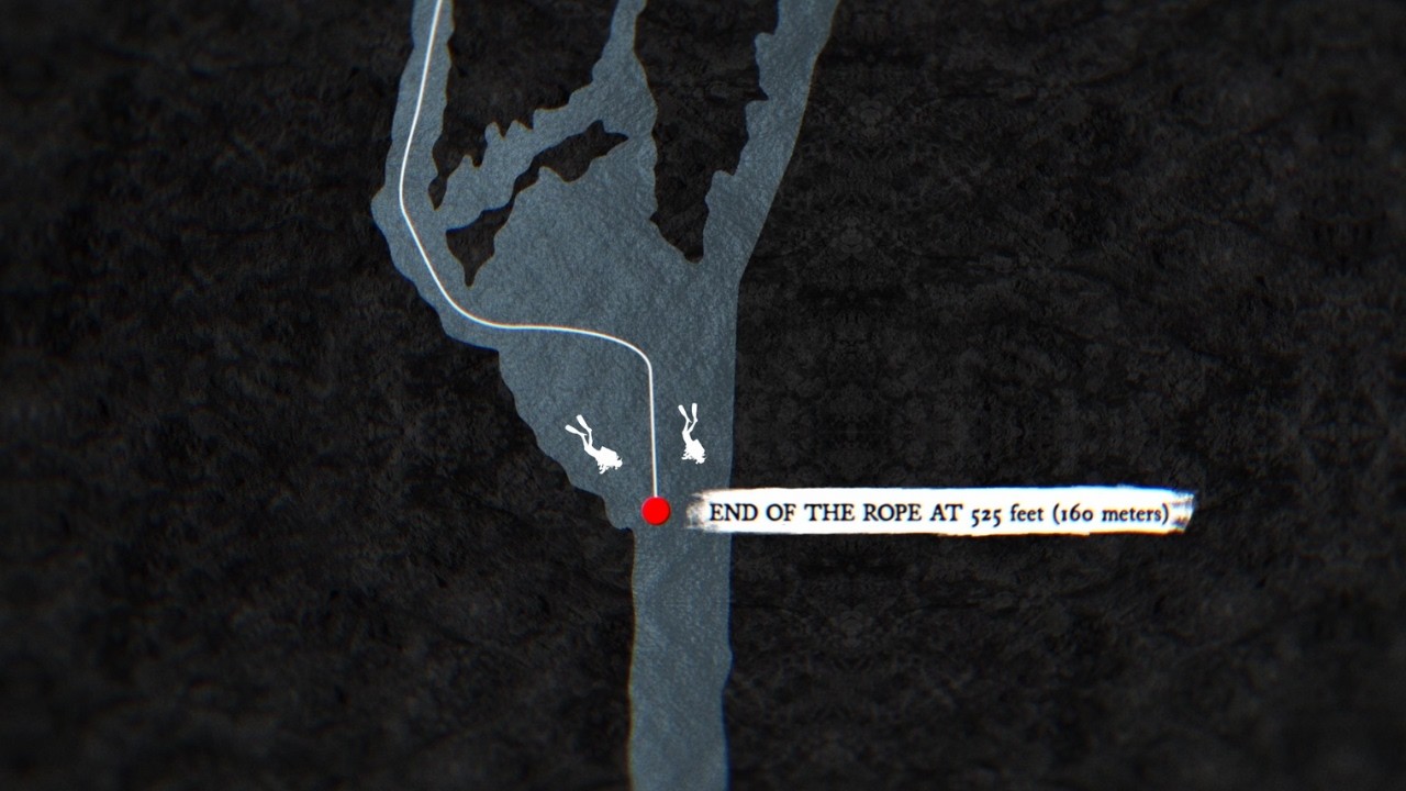 YouTube post by @ScaryInteresting for Babbel. Caption reads: Rope Breaks 500FT Deep Into Cave Dive.