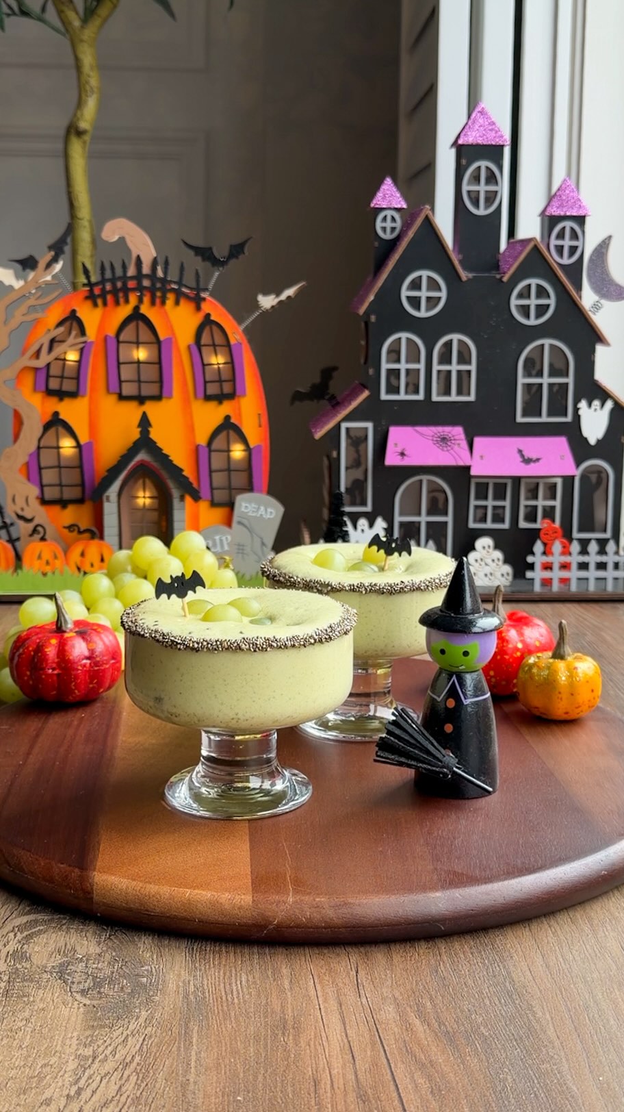 Instagram post by @listen2lena for Grapes from California. Caption reads: Make spooky season even sweeter with a treat....