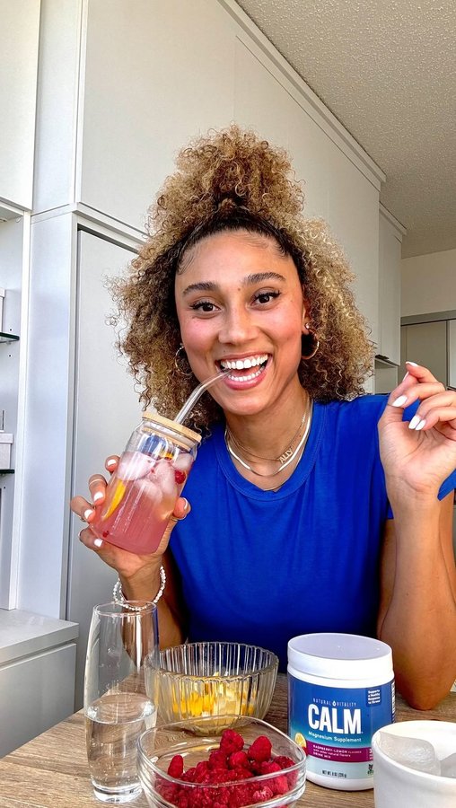 Instagram post by @allymisslove for Natural Vitality. Caption reads: Rise and shine with a splash of sparkle!....