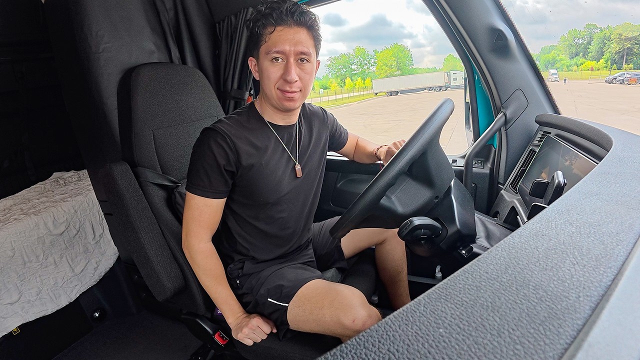 YouTube post by @ALEXTHETRUCKINGGUY for Lugano_Beauties. Caption reads: What Truck Driver's REALLY Do All Day.