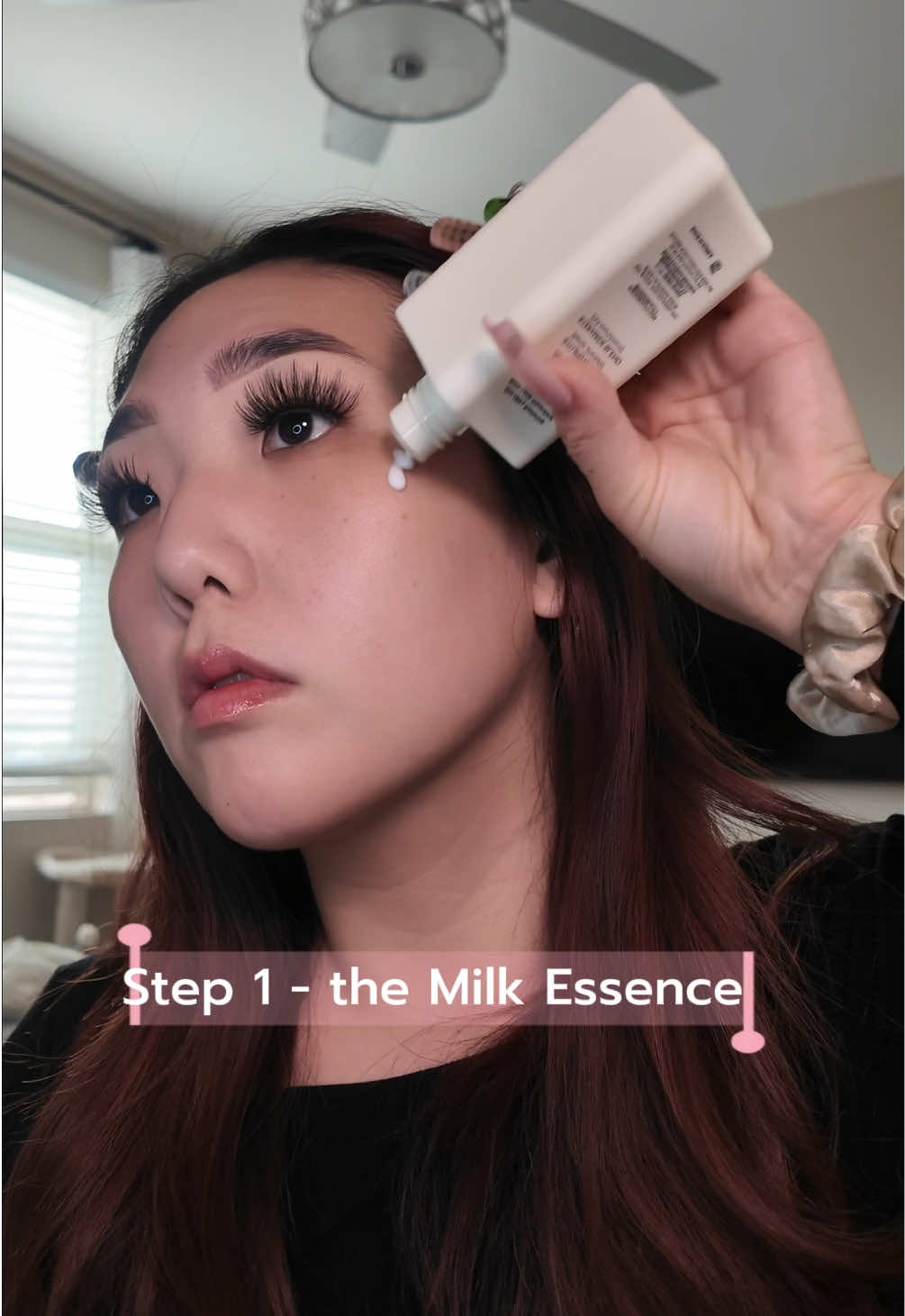 TikTok post by @pxriscilla for Knemo Beauty. Caption reads: @KNEMO™ has one of theeee thickest milky essences....