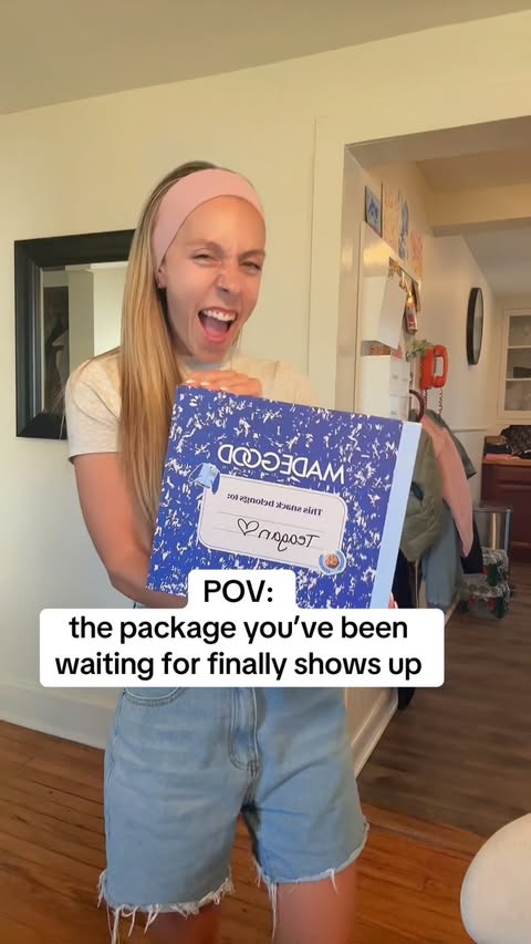 Instagram post by @marissandreaa for MadeGood. Caption reads: [...] box filled with the yummiest snacks....
