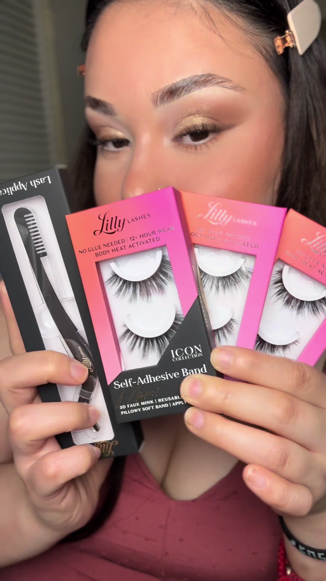 TikTok post by @alondraambrizm for Lilly Lashes. Caption reads: [...] so much easier. I’m obsessed! 💕👀 @Lilly....