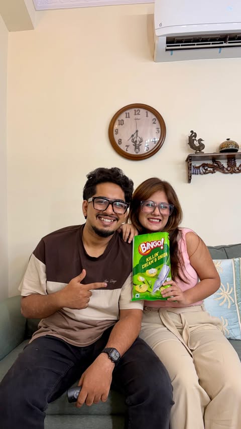 Instagram post by @clouds.of.monsoon for Bingo! Snacks. Caption reads: The only thing worth taking your eyes off the....