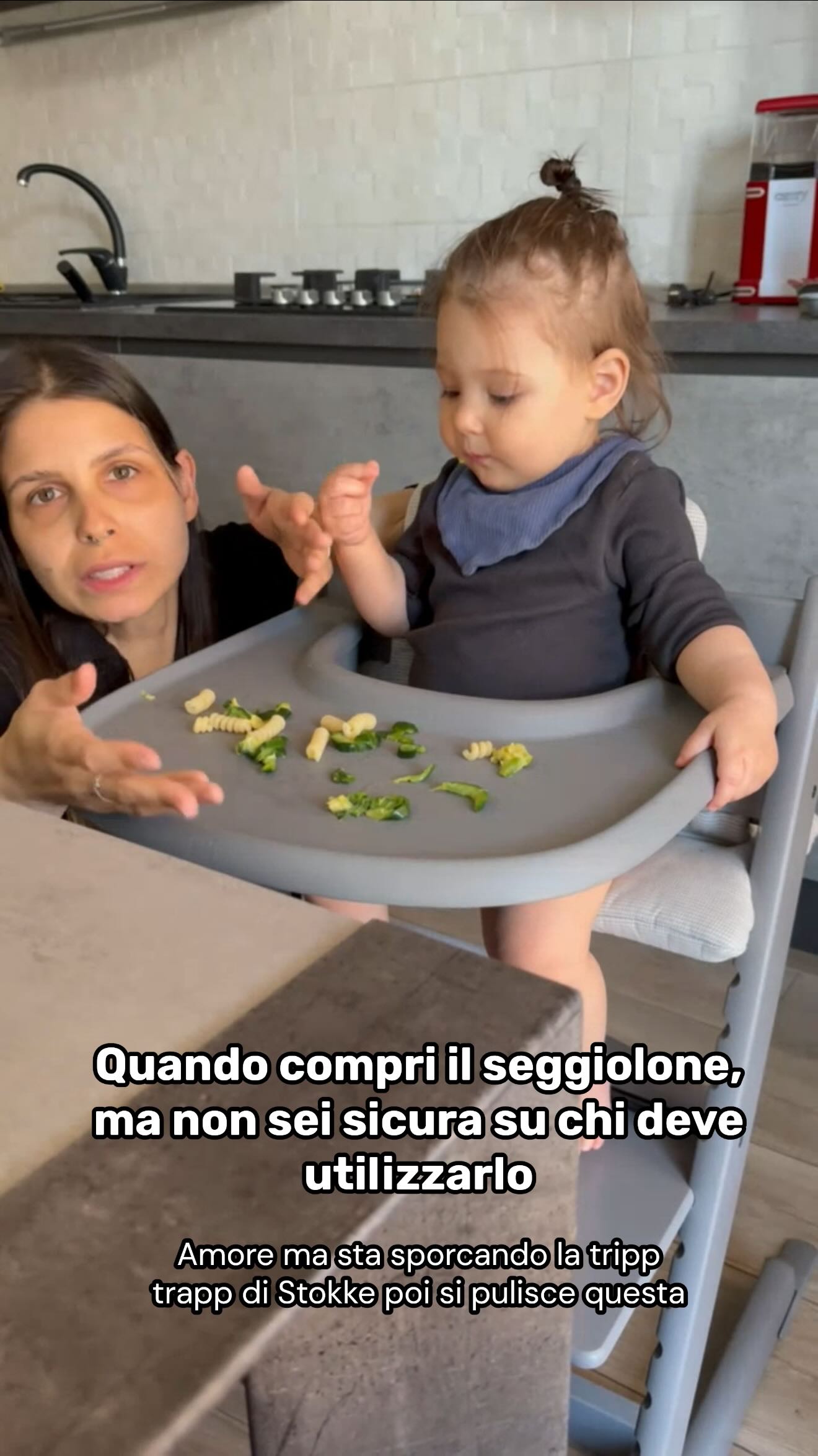 Instagram post by @the_milillinos for Stokke. Caption reads: Lo sapevo che dovevo prenderne due di tripp trapp....