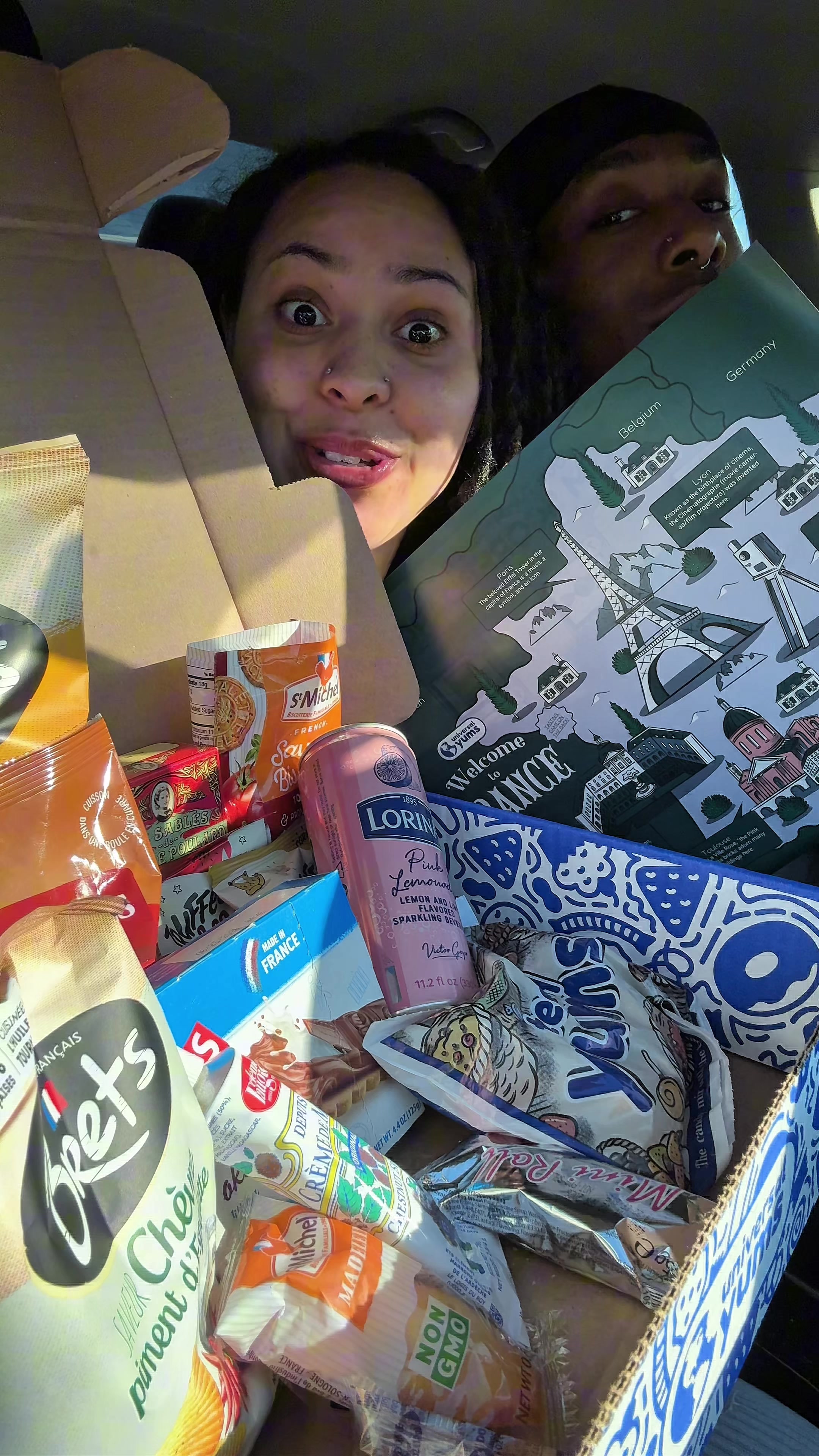 TikTok post by @jtkravingzz for Universal Yums. Caption reads: Trying Snacks From France🇫🇷 @Universal Yums....