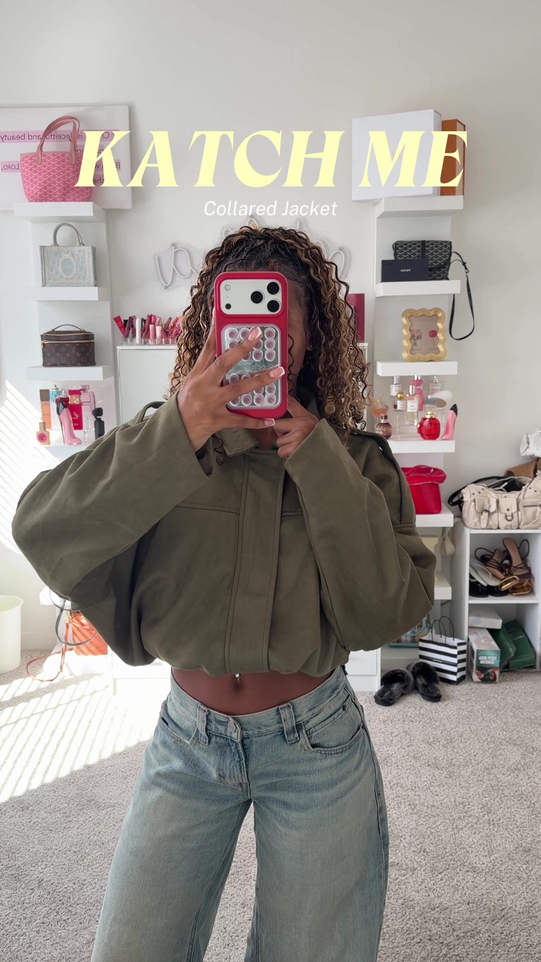 TikTok post by @miyacromer for Katch Me Chic. Caption reads: [...] jacket for fall + winter time😩 @Katch Me....