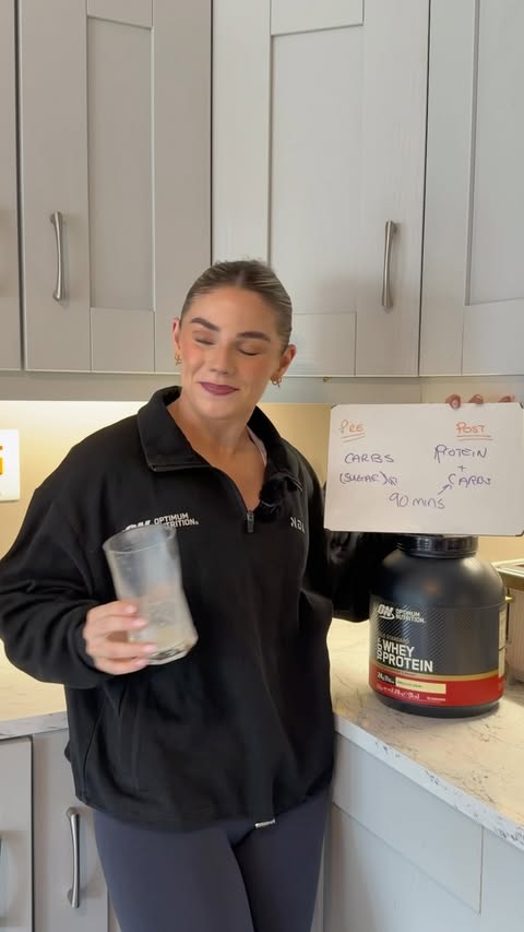 Instagram post by @barbellsandbakes__ for Optimum Nutrition. Caption reads: [...] in Ireland or BRENDA in the UK....