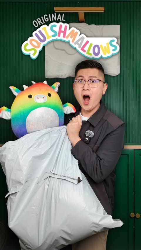 Instagram post by @heyitsrod.official for Jazwares. Caption reads: [...] A huge thank you to @squishmallows ,....