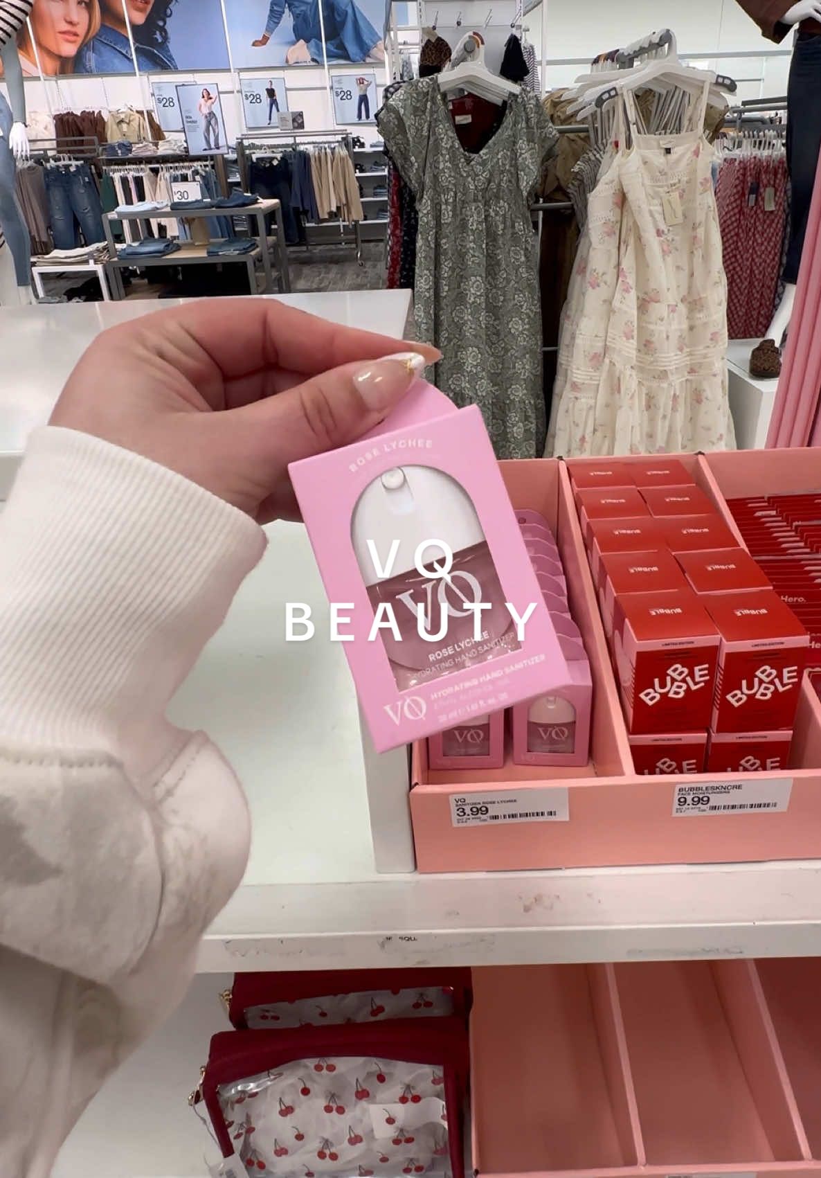 TikTok post by @victoriaa.jade for Target. Caption reads: new hand sanitizer from @VQ Beauty at @target !!....