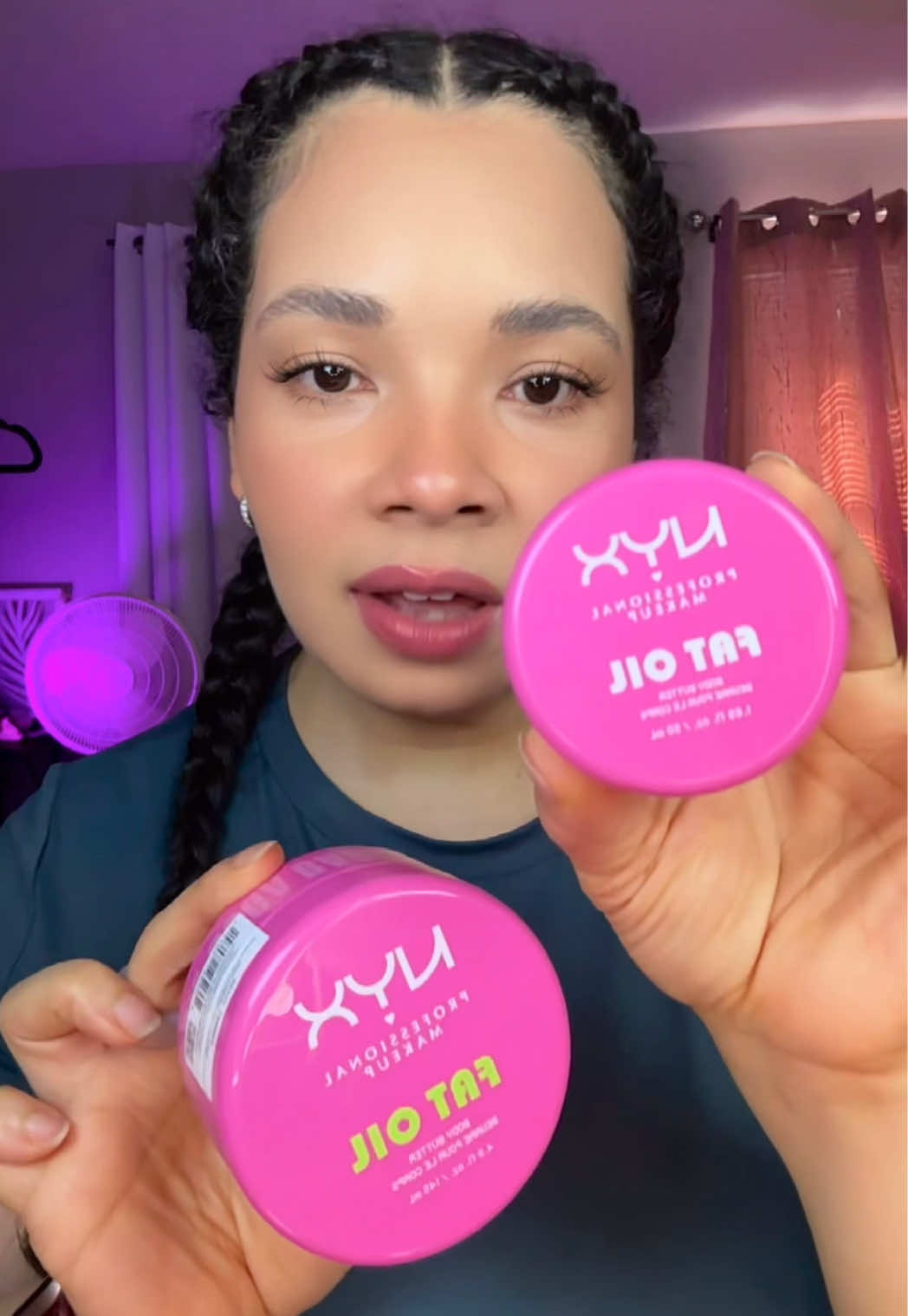 TikTok post by @cardis.ego for NYX Professional Makeup HR. Caption reads: NEW Suga Baddie Body Butter @NYX Professional....