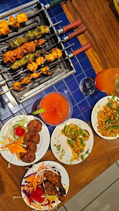 Instagram post by @onlyprathamesh for Barbeque Nation. Caption reads: [...] lose count… yeah, I'm talking about....