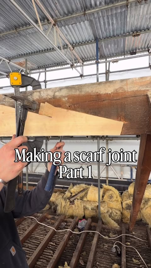 Instagram post by @edwood_carpentry for Screwfix. Caption reads: [...] joint! Find these tools exclusively at....