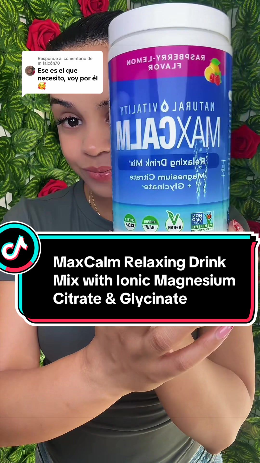 TikTok post by @eilan_carmell1 for Natural Vitality®. Caption reads: [...] #stressrelief #tiktokshopfind....