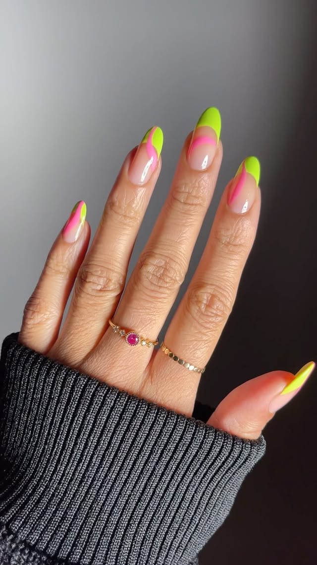 Instagram post by @reshbavny for Local Eclectic. Caption reads: ready for summer vibes! 

#summernails #neonnails....