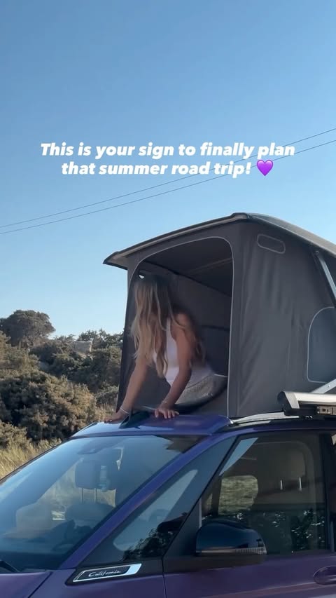 Instagram post by @alinakornelli for Volkswagen. Caption reads: [...] #reminder #travel #summer #vanlife....