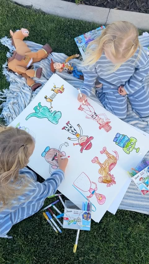 Instagram post by @rebekahmarsden for Sharpie. Caption reads: [...] and Beyond🩵❤️ Had the girls use @sharpie....