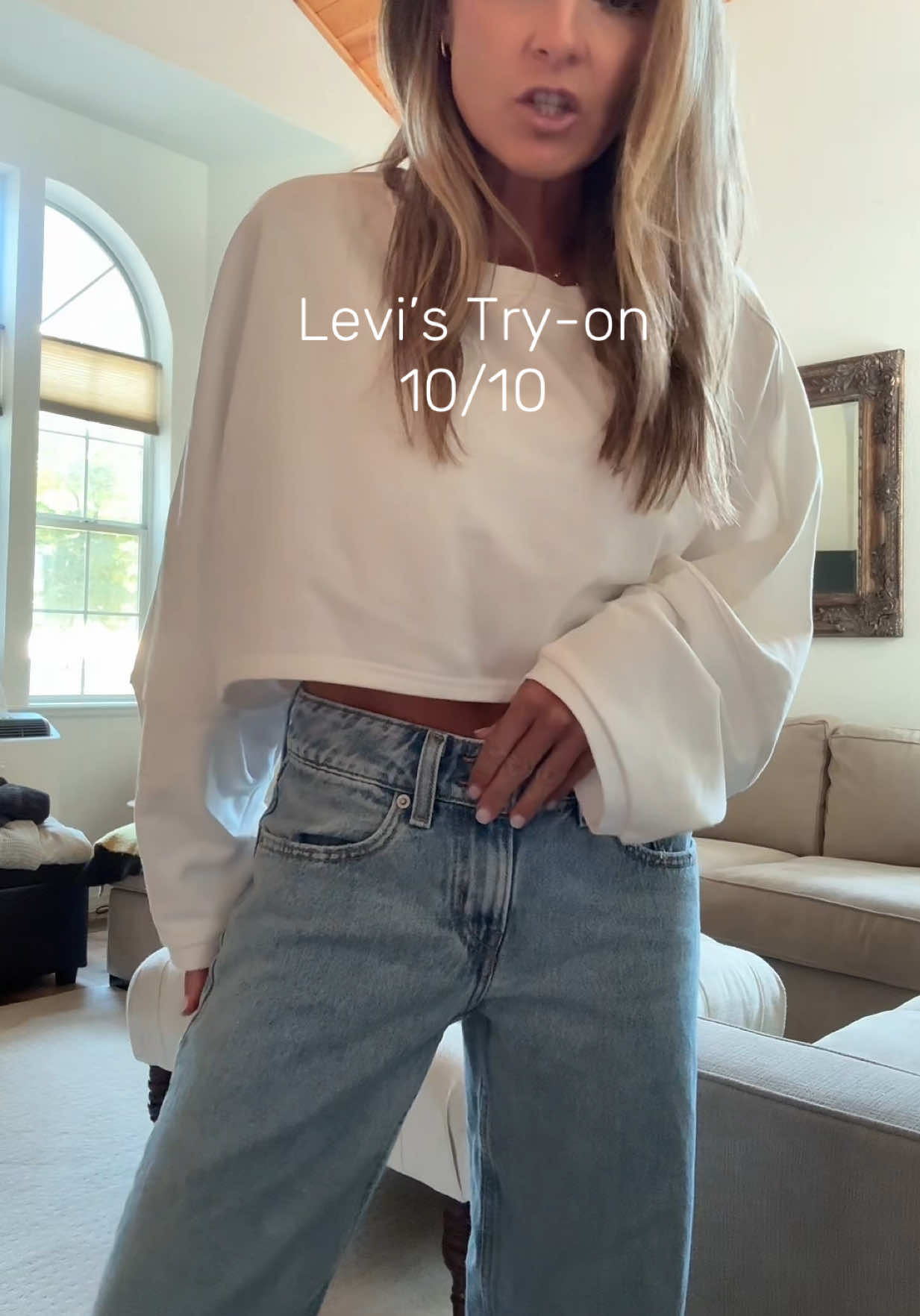 TikTok post by @tina_prn for Tillys. Caption reads: I LOVE this cut so much! Levi’s nailed these!....