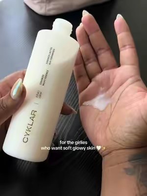 TikTok post by @hoojamomma for Cyklar. Caption reads: I’m so in love with @CYKLAR 🤍 this body milk....