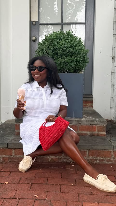 Instagram post by @theroberts2.0 for J.Crew. Caption reads: [...] white dresses all summer long but with....