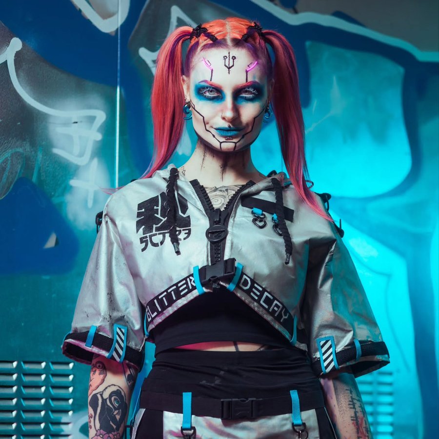 Instagram post by @aki_alchemicae for NZXT. Caption reads: [...] people there 💜 I will be at the @nzxt_de....