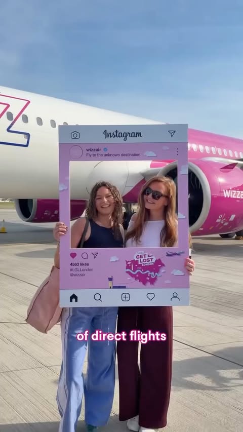 Instagram post by @zoe.stephen for Wizz Air. Caption reads: [...] easier to visit! 👏 HUGE thank you to....