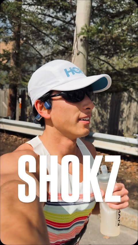 Instagram post by @max_guyer for Shokz. Caption reads: [...] or just tackling a daily run. With the....