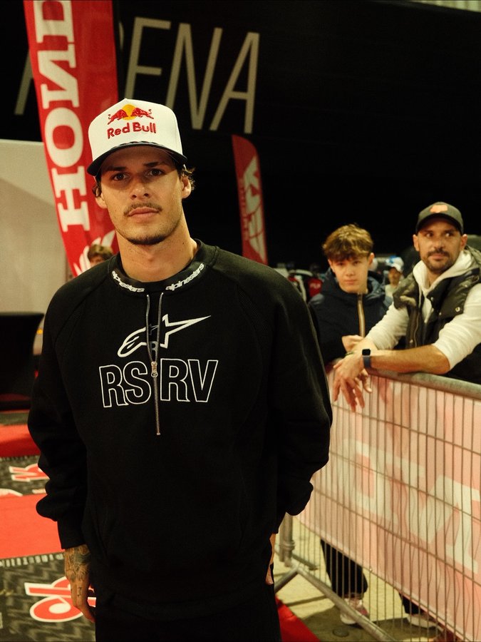 Instagram post by @jettson18 for Alpinestars. Caption reads: Bonjour Paris!!! @alpinestarsreserve latest drop....