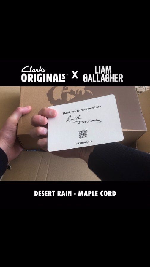 Instagram post by @lgwears for Clarks Originals. Caption reads: Unboxing the limited edition @clarksoriginals x....