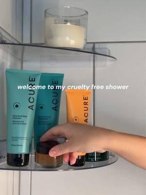 TikTok post by @sammcgraww for Acure. Caption reads: [...] my cruelty free shower routine with @Acure....