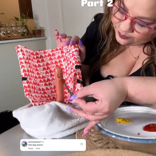 Instagram post by @voluptuousleah for Oscar Mayer. Caption reads: Taking it one hot dog kid at a time, these things....