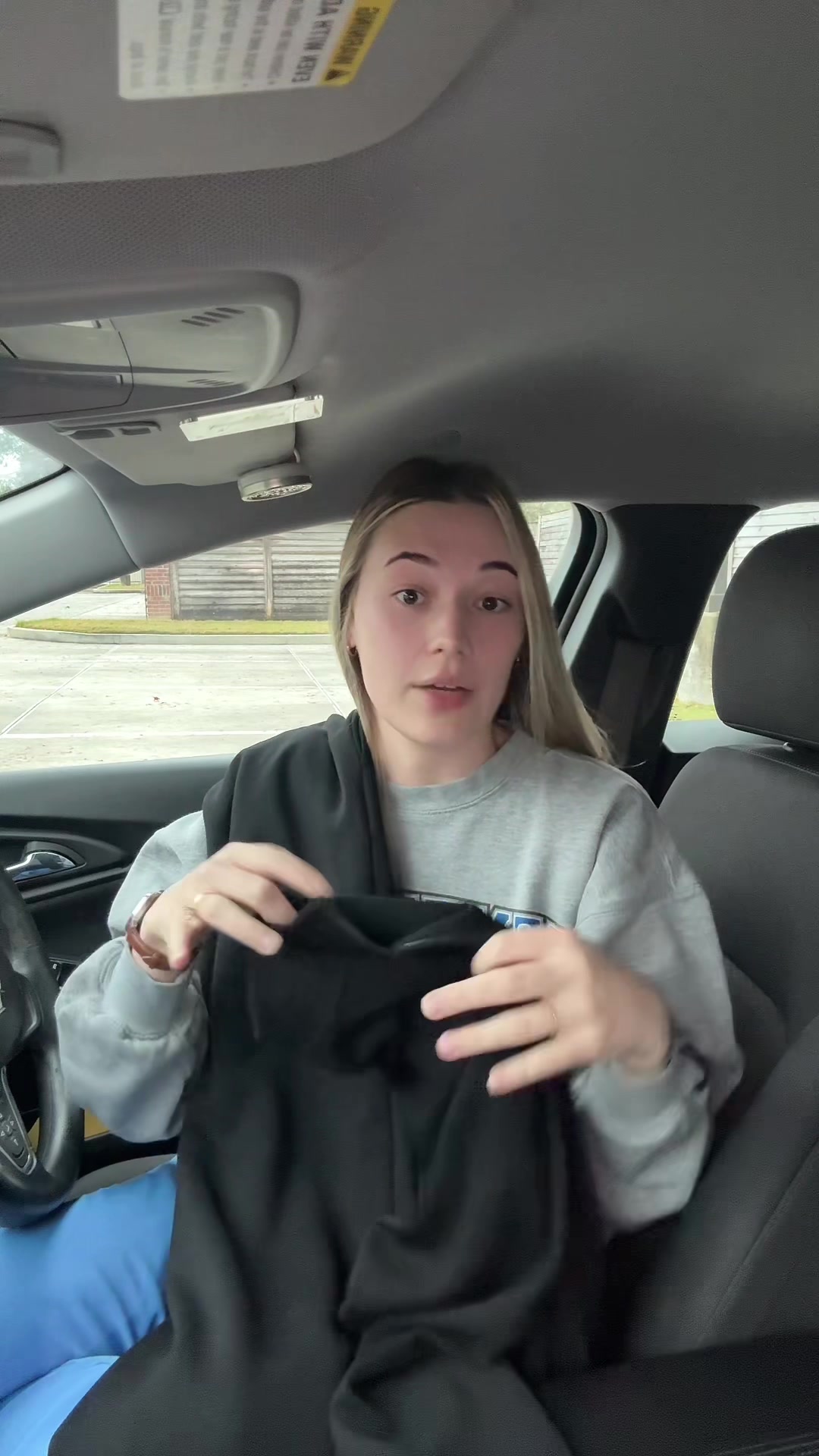 TikTok post by @destiny.mellow for Automet. Caption reads: Comfy, warm and practical!  #sweatset #clothing....