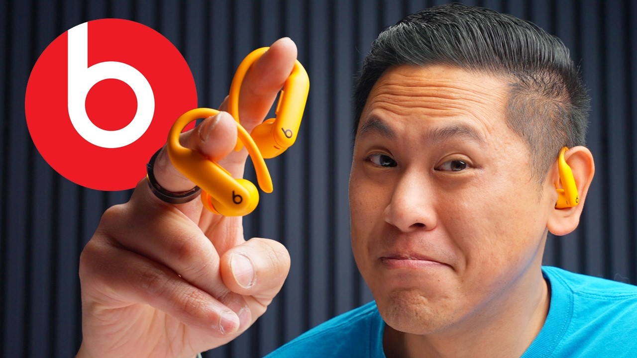 YouTube post by @ThisIsTechToday for The Wood Veneer Hub. Caption reads: The NEW Powerbeats Pro 2: Beats Finds its Heart....