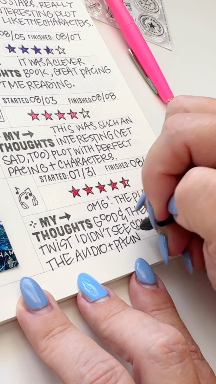 Instagram post by @ajmcgarvey for Sharpie. Caption reads: What is WILD about my book journal is that adding....