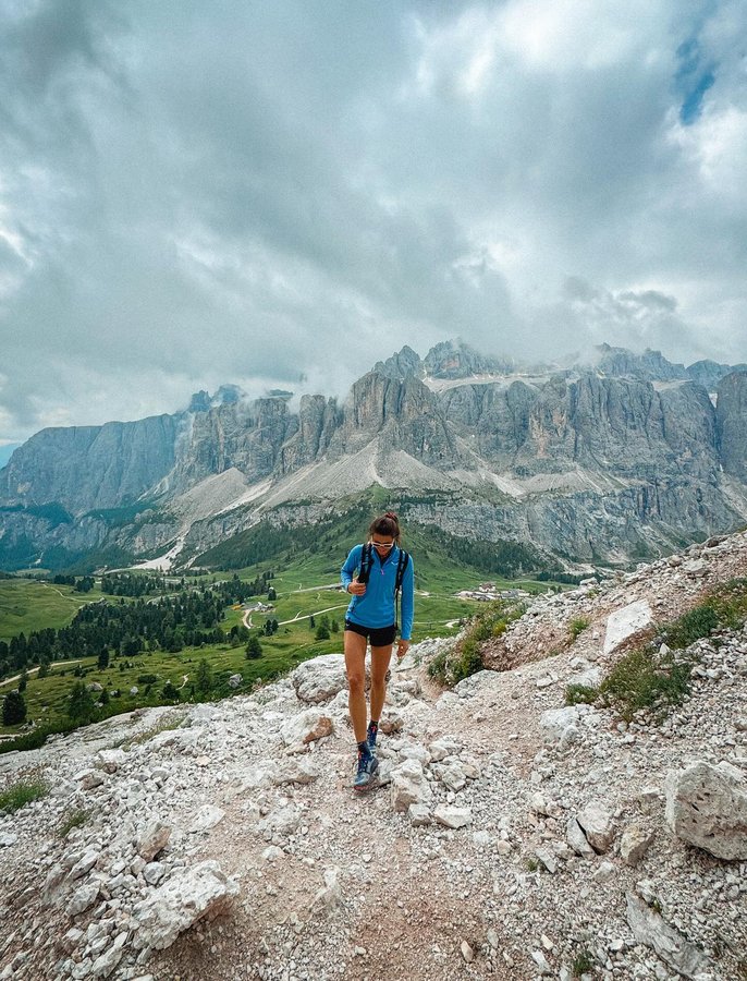 Instagram post by @magdalenamst for SALEWA. Caption reads: Perfect little getaway at....