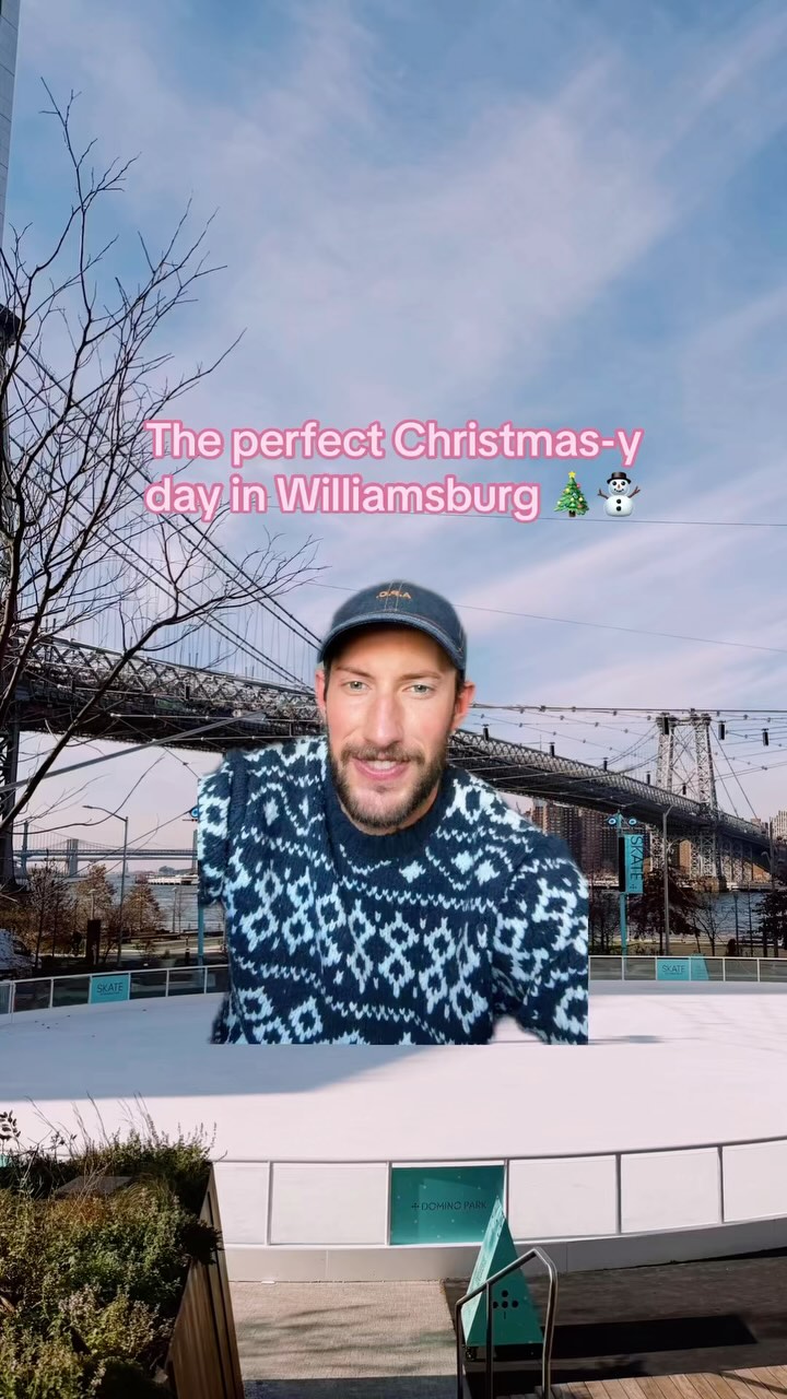 Instagram post by @calebthill for Vince. Caption reads: The perfect Christmas-y day in Williamsburg! Can’t....