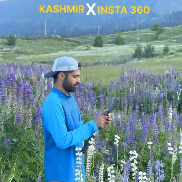 Instagram post by @leo_saqib7 for Insta360. Caption reads: Kashmir through a different lens 360 of pure....