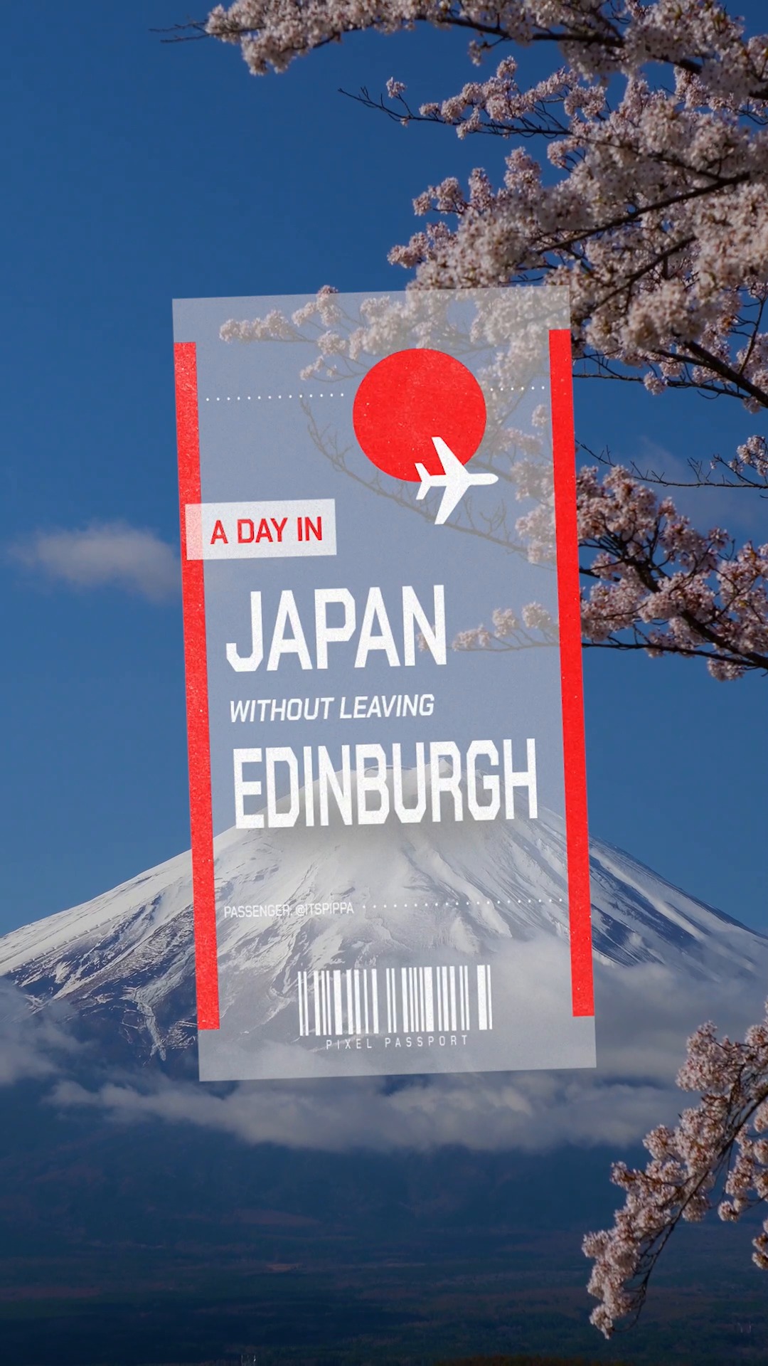 Instagram post by @itspippa for Google Pixel. Caption reads: Japanese vibes 🤝 Scottish skies 

@itspippa ’s....