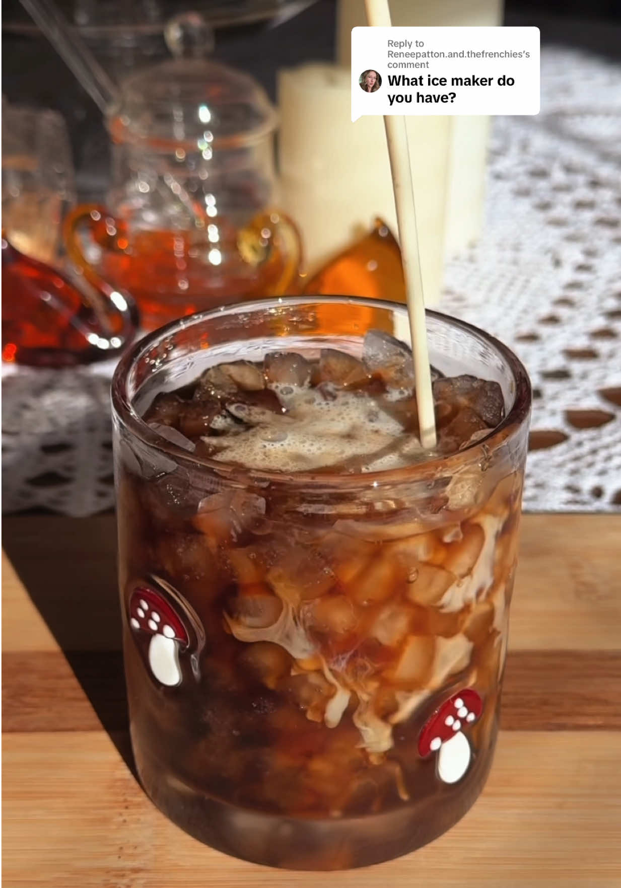 TikTok post by @thethriftwitch for ecozy Appliances. Caption reads: [...] #coffeeathome #ecozy @ecozy Appliances.