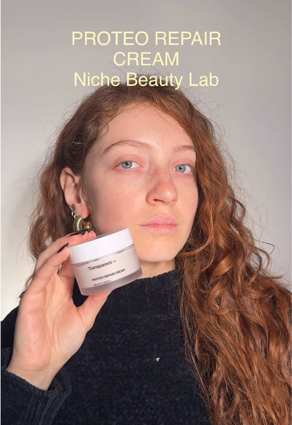 TikTok post by @erikanotarangeloo for Niche Beauty Lab. Caption reads: @Niche Beauty Lab crema viso studiata per pelli....