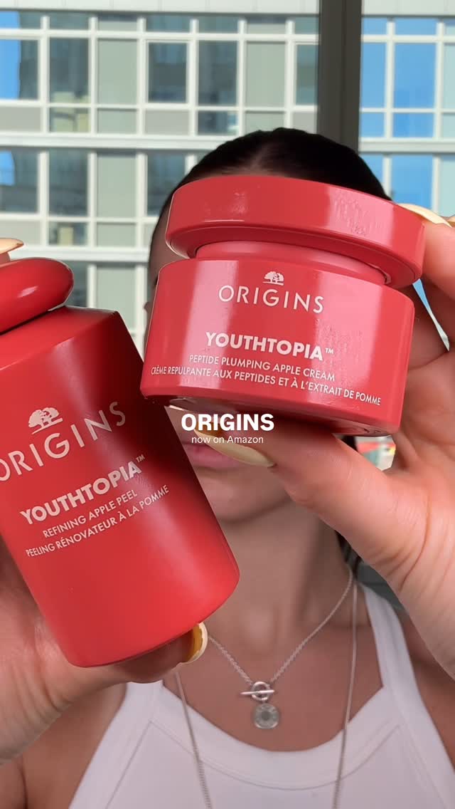 Instagram post by @lauragalebe for ORIGINS. Caption reads: Me 🤝🏻 buying on Amazon @origins @amazon....