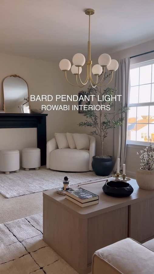 Instagram post by @zulmiv_home for Rowabi. Caption reads: [...] new light: the Bard Pendant Light from....